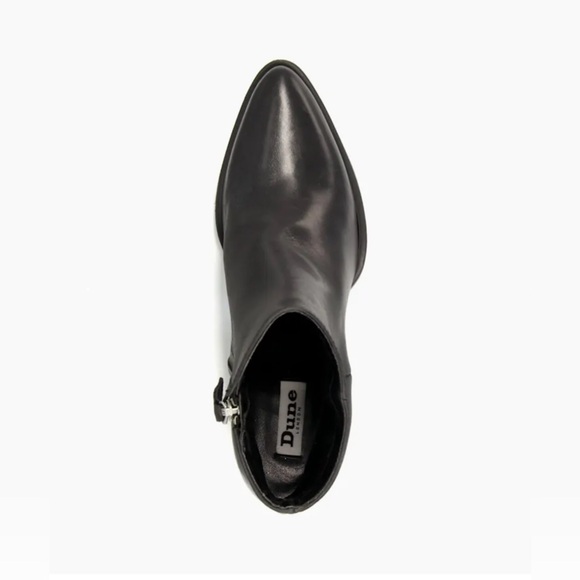 Dune London Leather Cowboy Western Boots Zipper  Black Size 7 NEW - Picture 3 of 4